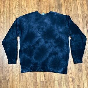 Unisex Dark Blue Tie-Dye Sweater Large